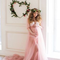 Maternity Tulle Dress Maternity Boudoir Photography Dress Size Medium