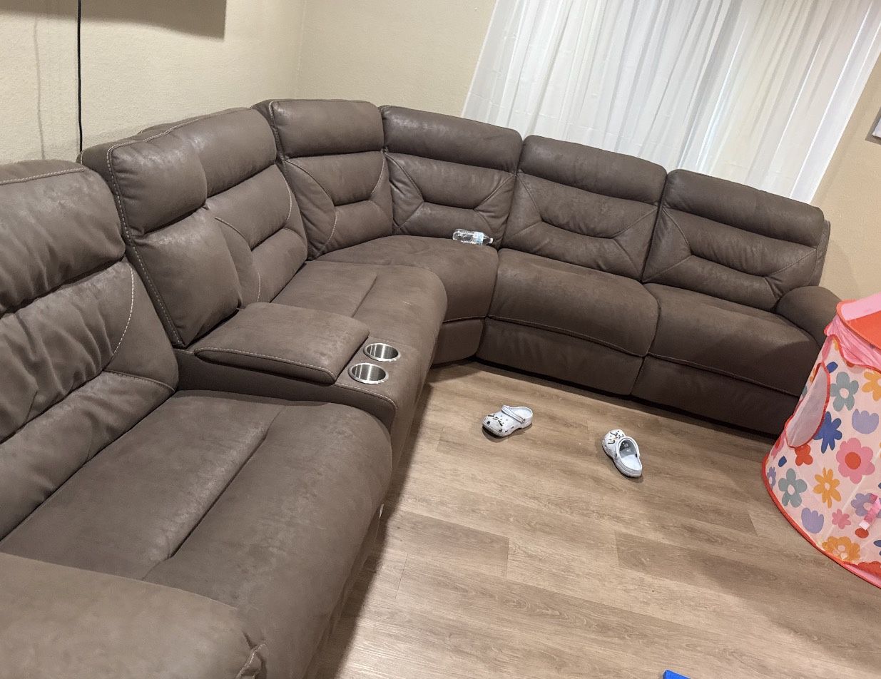 Brown Sectional reclining Couch