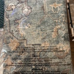 New- 8x10 Vintage Floral Boho Washable Rug