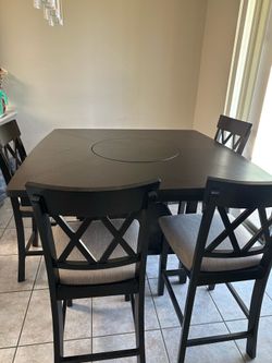 6pc counter height table chairs and bench set