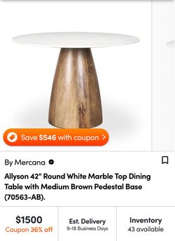 White Marble Dining Table Top (Top Only)