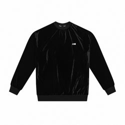  Metal Embossed Letter Velvet Long-Sleeved Sweatshirt 