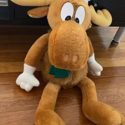 24" Large Plush Christmas Rocky Bullwinkle Stuffed Animal Toy Moose 1996 Macy's