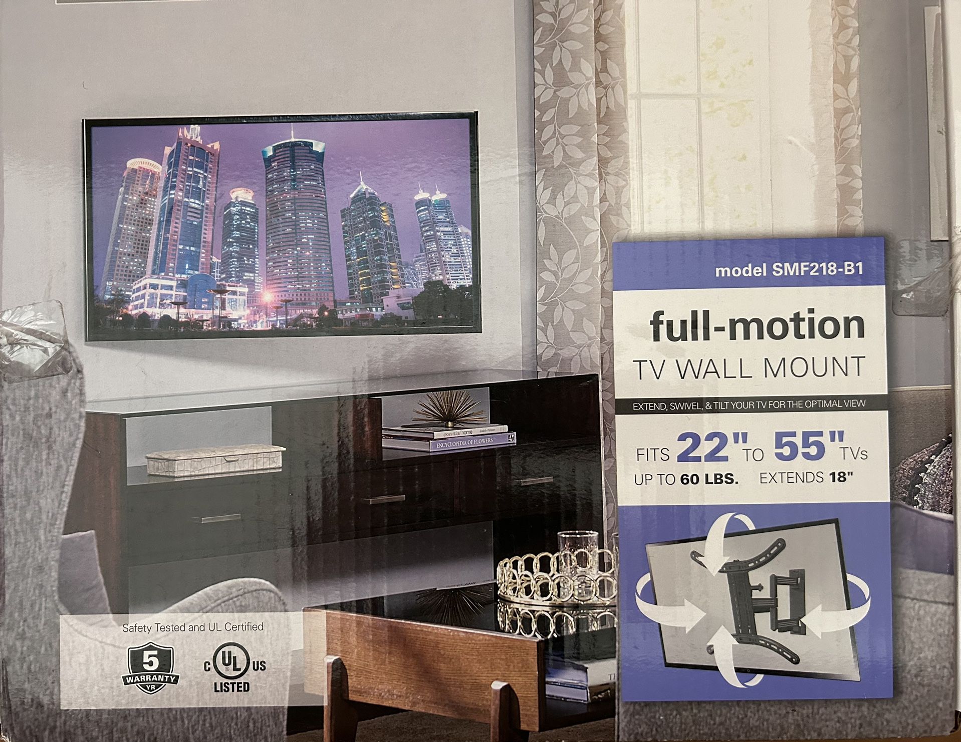 Full-motion TV wall Mount