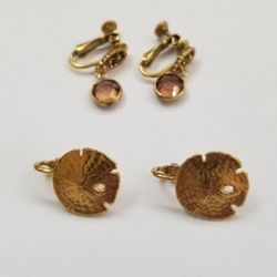 Two Pairs of Clip On Earrings 