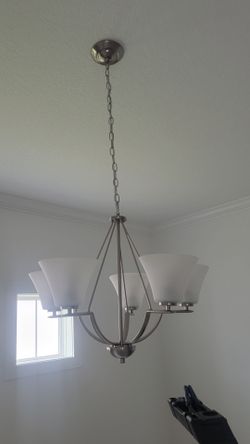 Brushed nickel chandelier