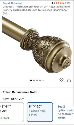 84-120 Gold Curtain Rod