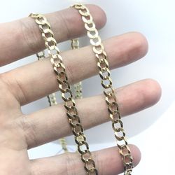 14K Solid Gold Cuban Chain New 