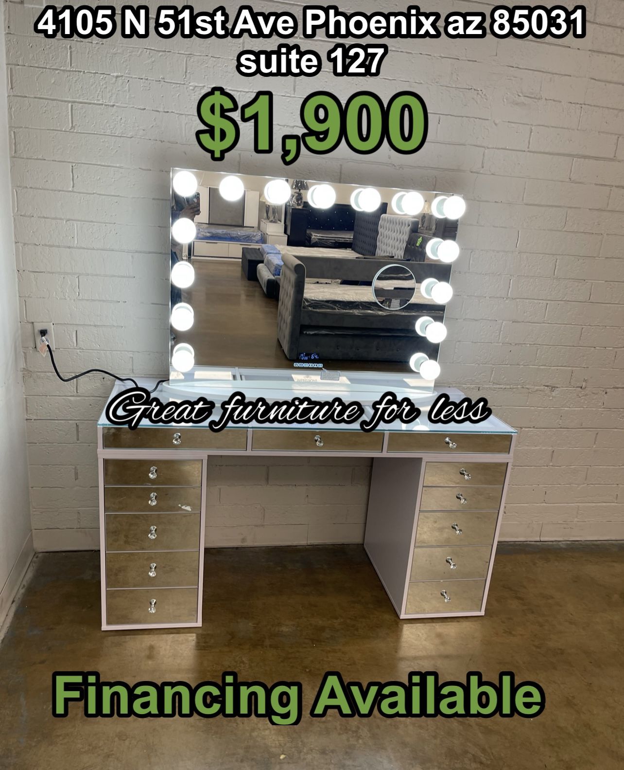 Impressions Vanity With Bluetooth Mirror Brand New