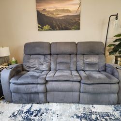 Moving Sale - 3 Seater Power Recliner Sofa with Drop Down Table