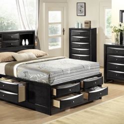Emily Black Storage Platform Bedroom Set