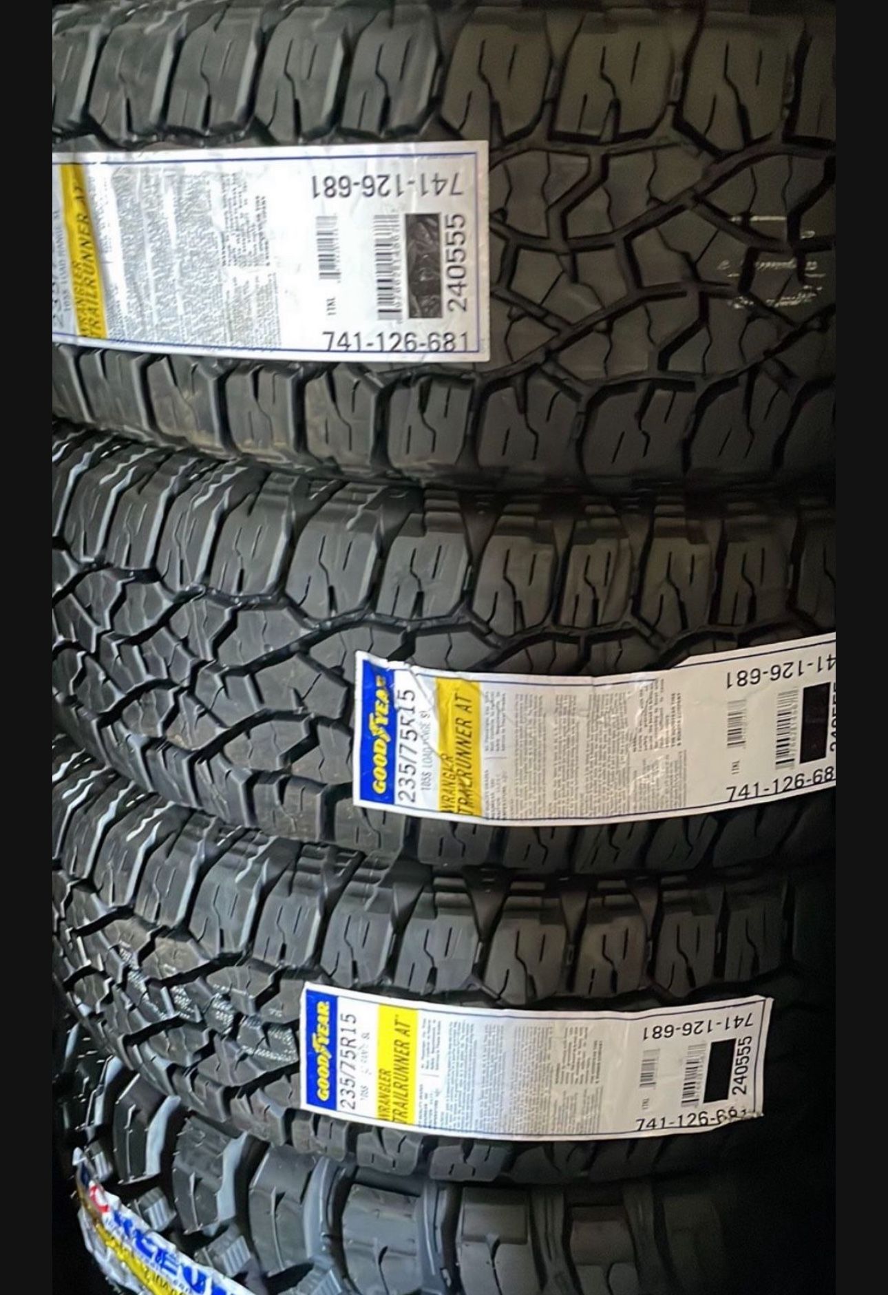 235-75-15 Goodyear Wrangler All Terrain Tired (4) New Installed-We Finance