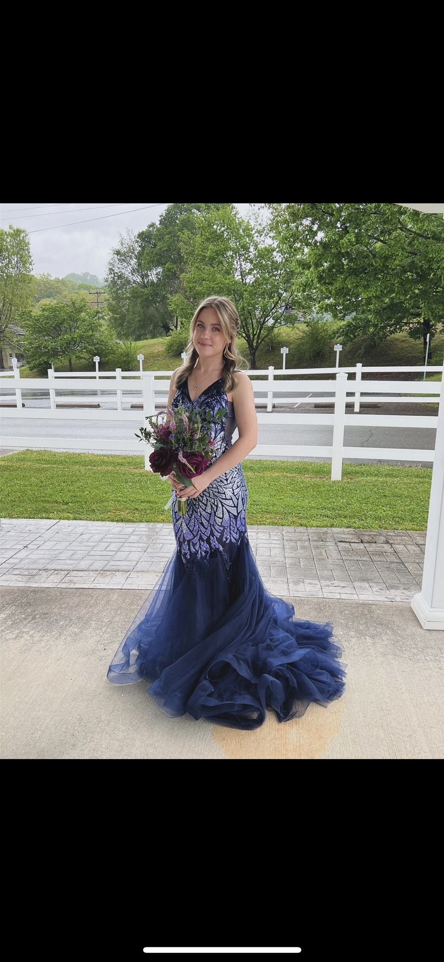 Beautiful Purple And Blue Sequent Mermaid Prom Dress  
