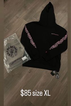 Black and pink chrome heart hoodie