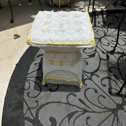 Vintage Italian Majolica Ceramic Garden Stool / Seat – Tufted Cushion Design – Made in Italy