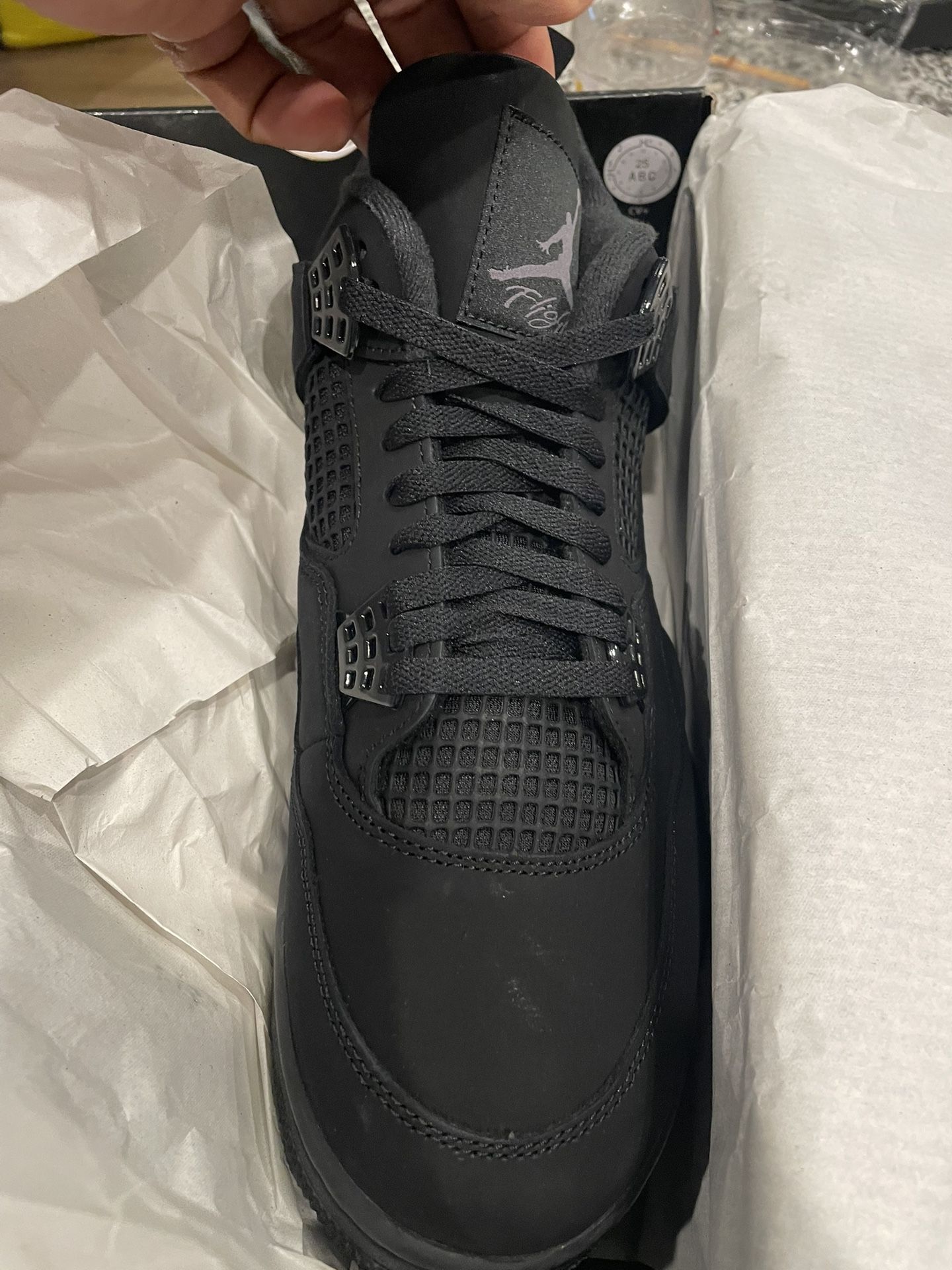 Men Jordan 4 Black cat Size 12