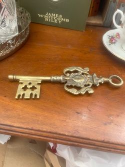 Ornate brass key home decor 6"