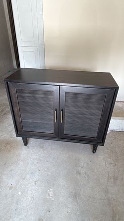 Dark Wood Two-Door Cabinet Sideboard