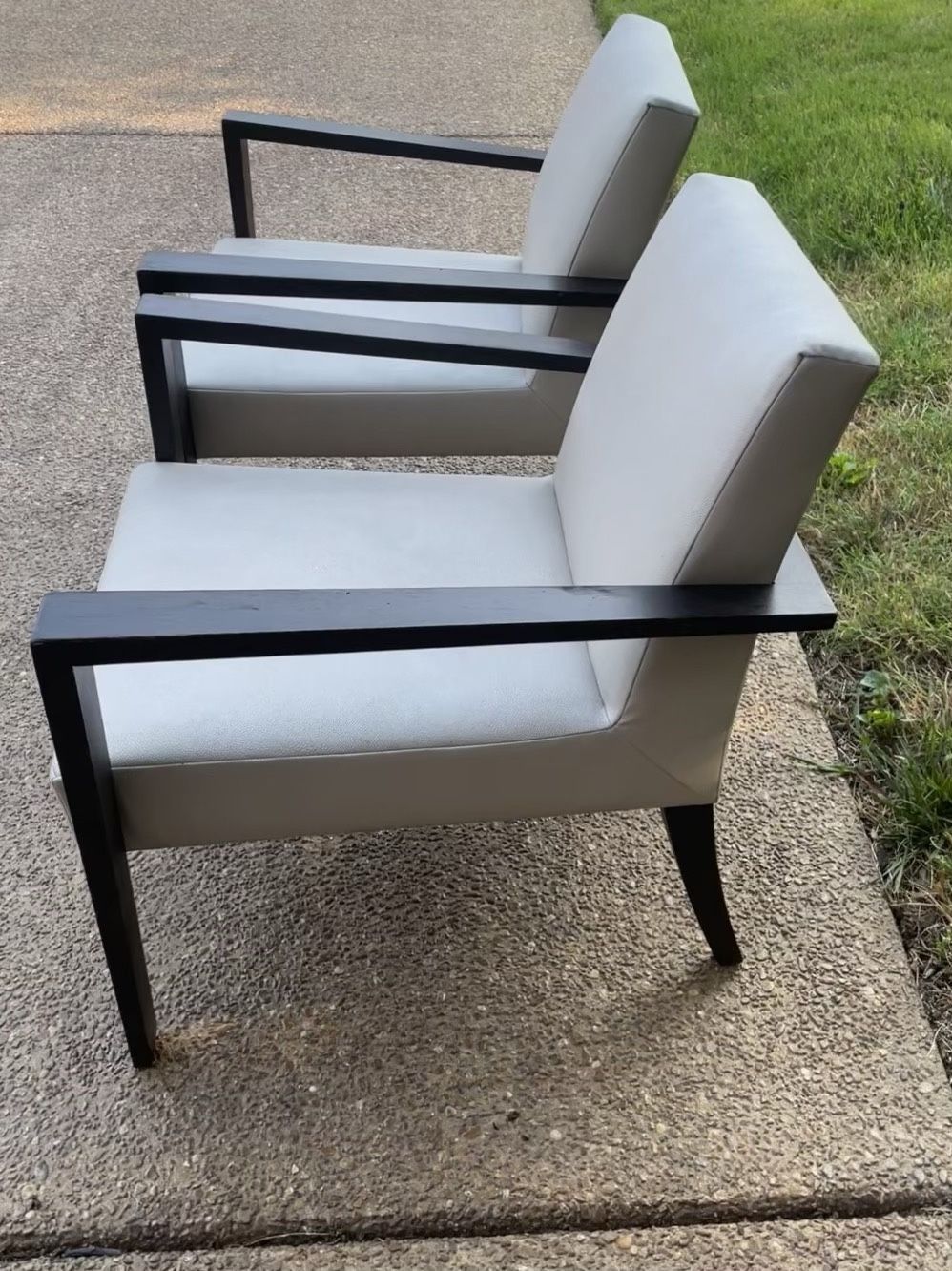 Ligne Roset by Didier Gomez French Line Faux Leather Accent Chair
