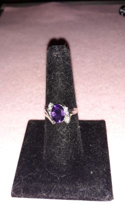 1.59tcw Amethyst and diamond ring