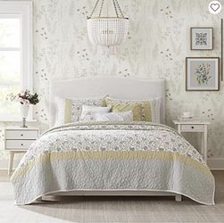 Madison Park Vanessa 6-Pc Cotton Percale Quilt Set With Throw Pillows