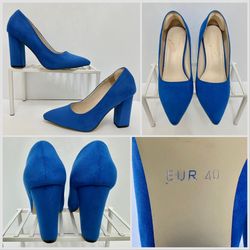 Womens Suede Block Heel Pumps Size 9