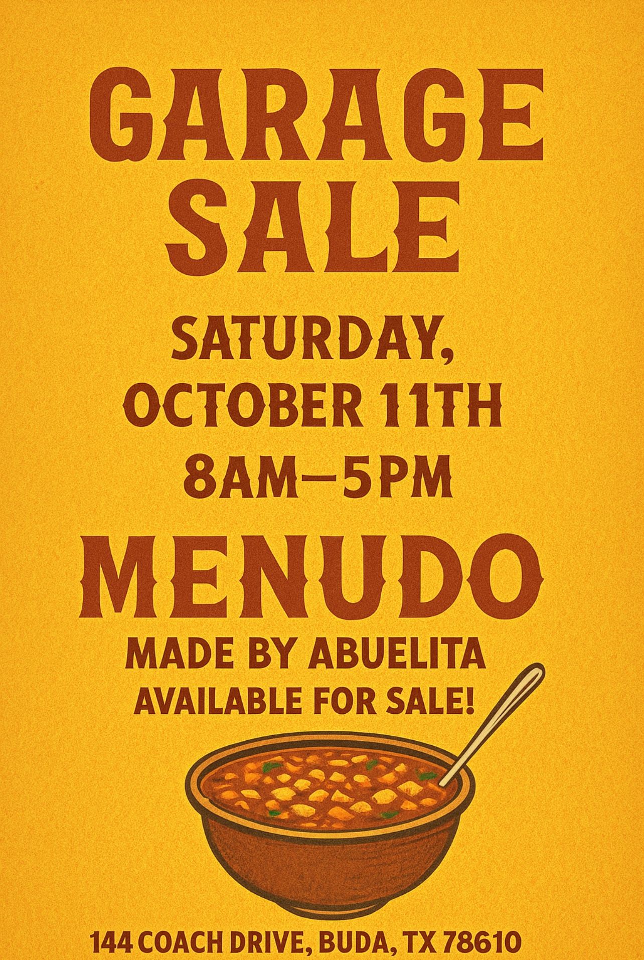 Garage Sale!! menudo!! 