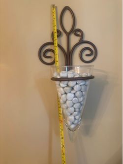 2 Metal Scrollwork Wall Sconce with Glass Cone Vase
