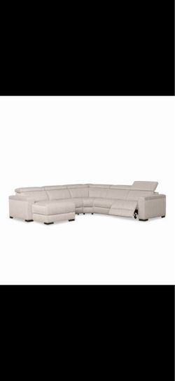 Sectional powered grey fabric like new couch