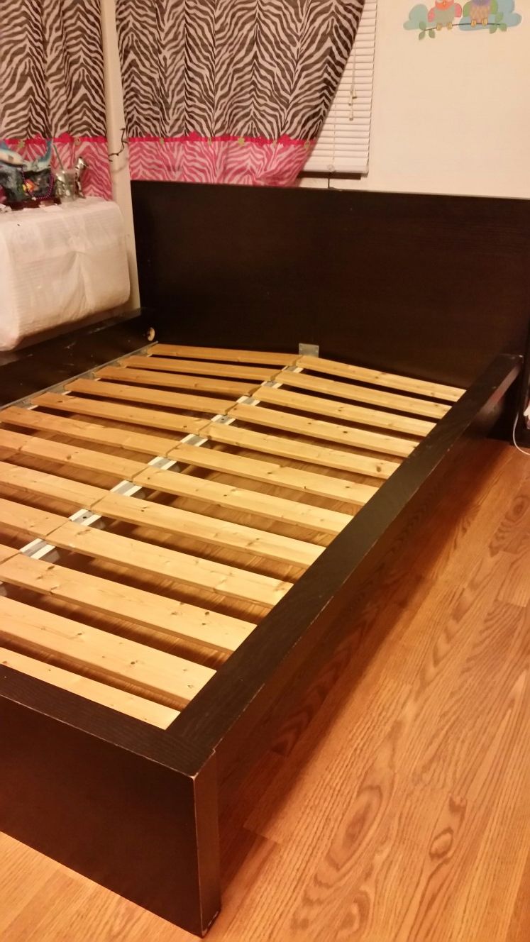 Black wood bed frame