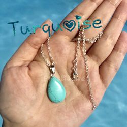 New Unworn Turquoise Gemstone Necklace 18”