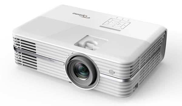 Optoma UHD50 projector w/ 120” screen, ceiling mount, and 35’ optical audio cable