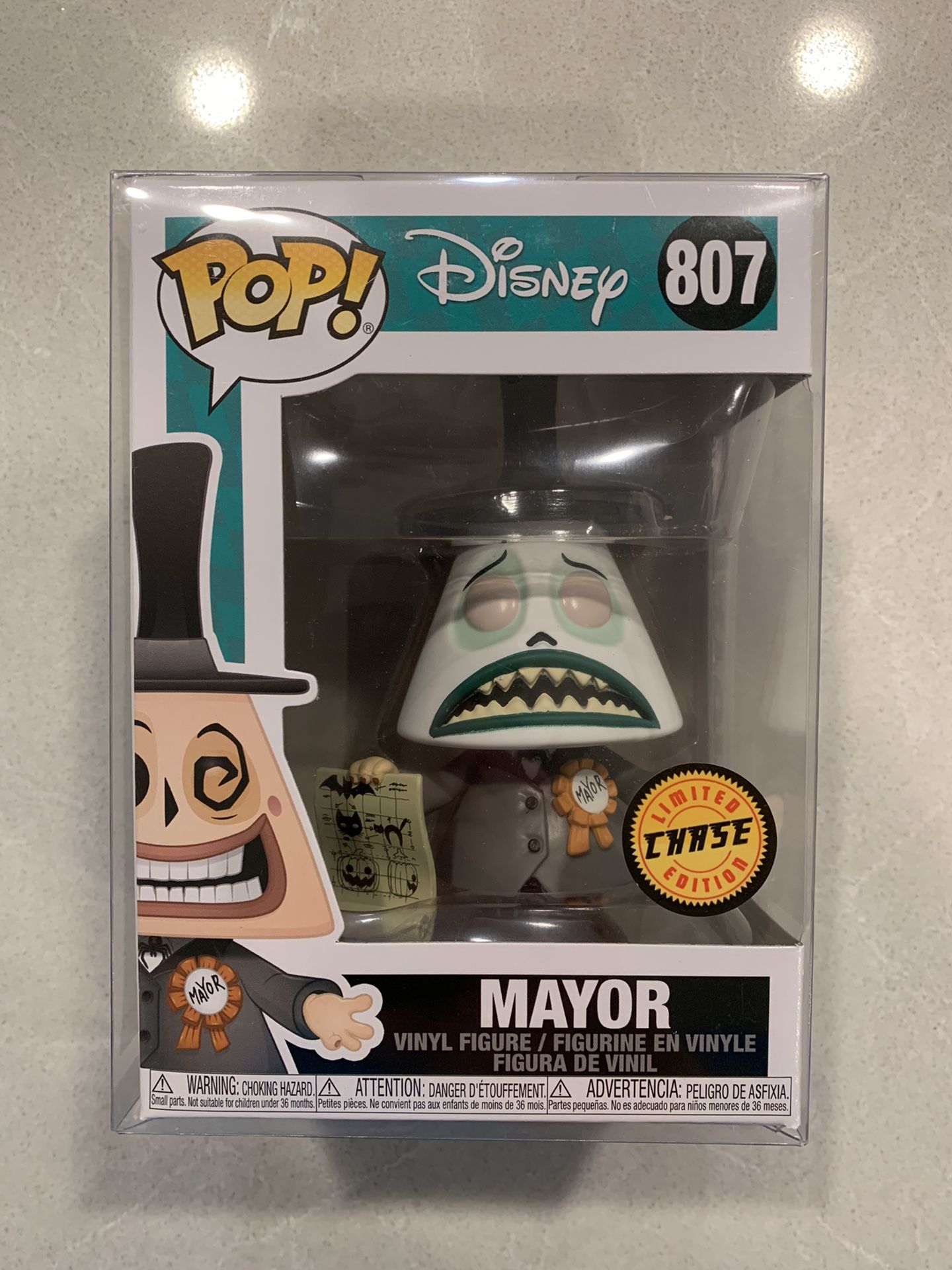 The Mayor CHASE Funko Pop *MINT* Nightmare Before Christmas NBC Jack Skellington Disney 807 with protector