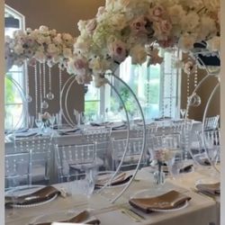 6 Elegant Metal Arch Centerpieces 38" TALL