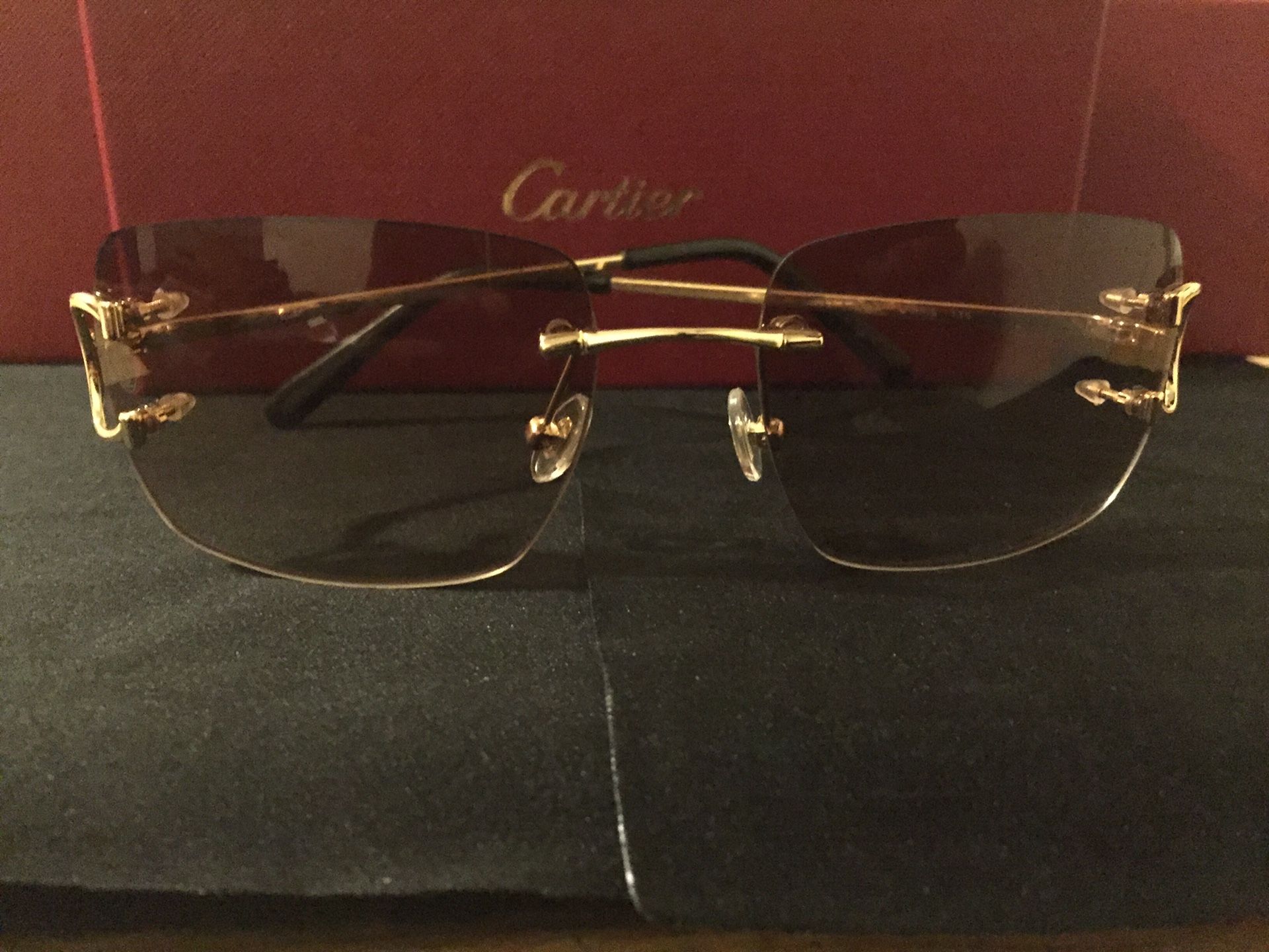 Authentic Big C Brown Lens Gold Wire Frame Cartier Glasses For Sale In Akron Oh Offerup 