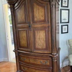 Two Piece Solid Wood Armoire 