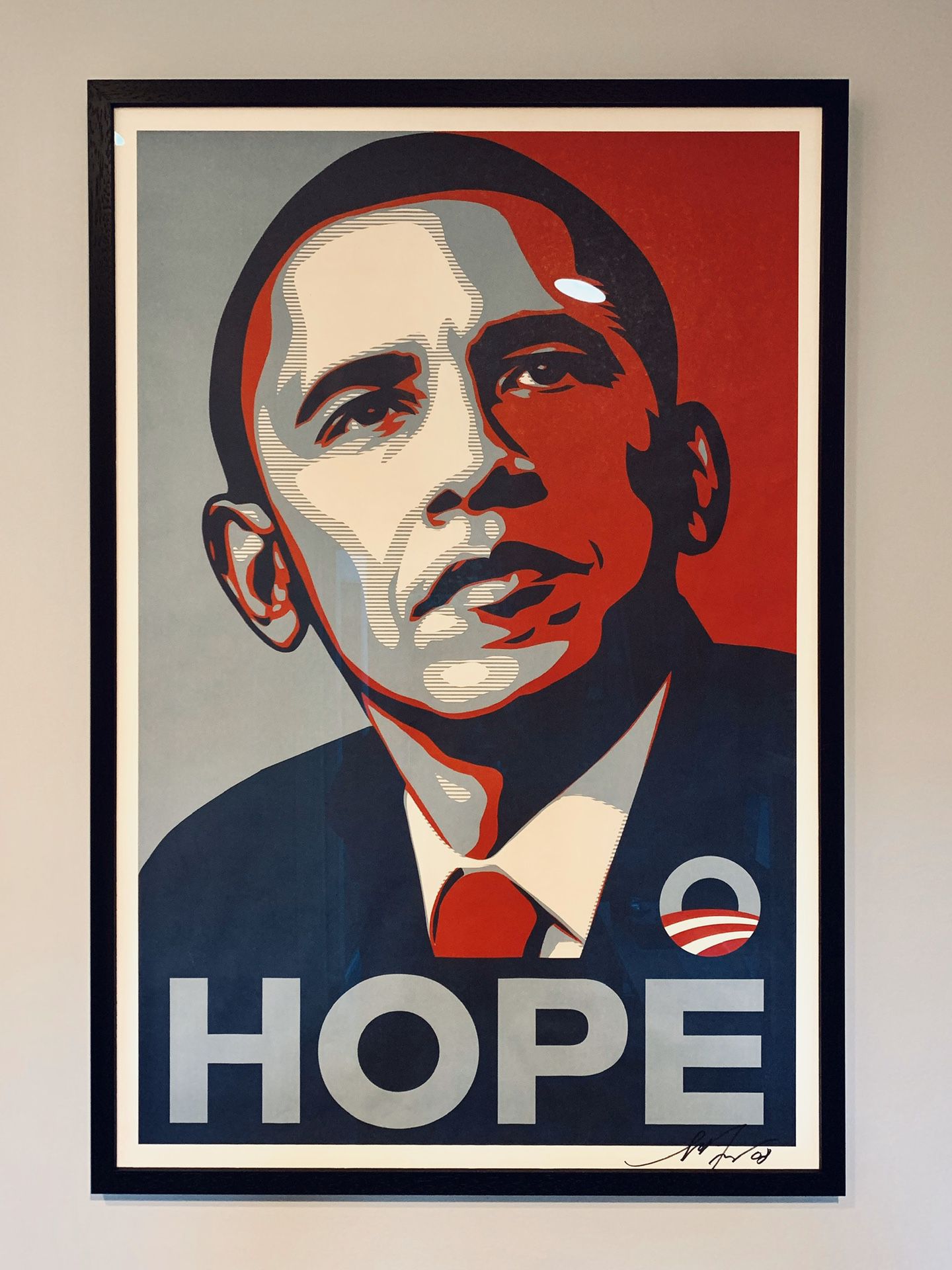 Shepard Fairey Barack Obama Hope Poster Autographed