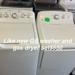 Like New GE Washer And Gas Dryer Set