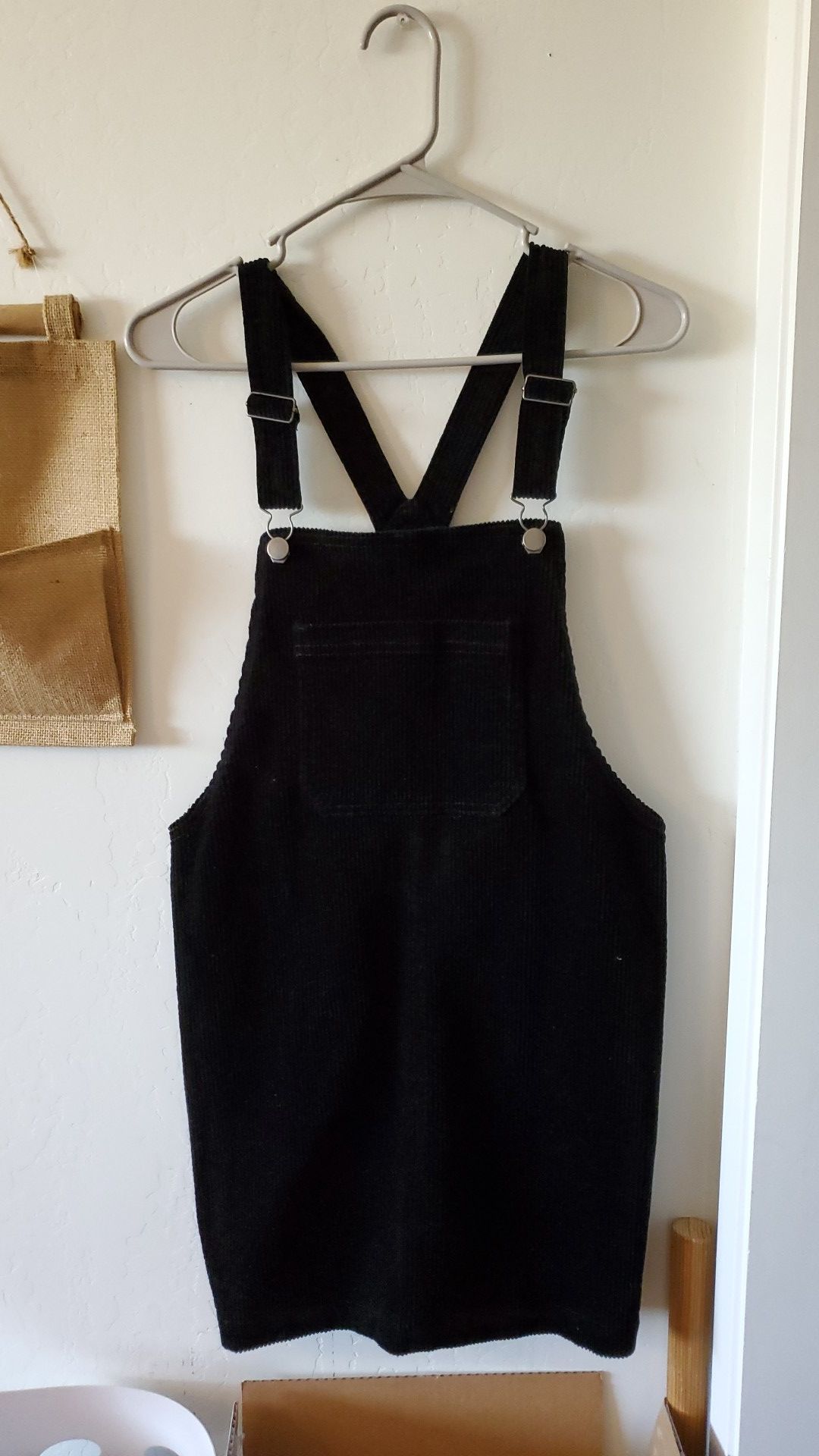 Black overall dress