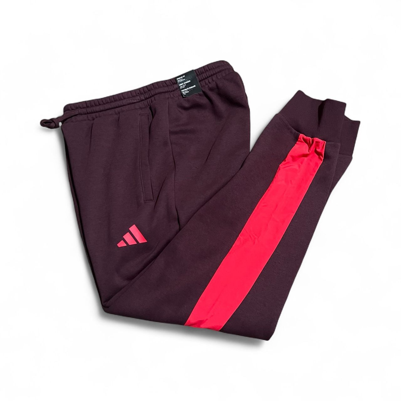 Adidas French Terry Fleece burgundy sweatpants small NWT