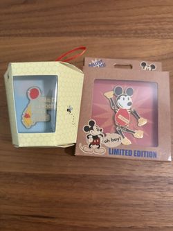 Disney Pins Winnie The Pooh And Mickey Toy Shop - $35 For Both 