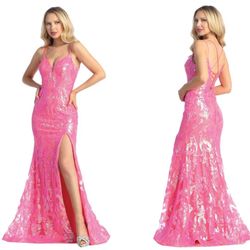 New With Tags Pink Sequin Prom Dress & Formal Dress $235