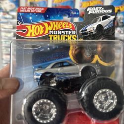 🔥 Hot Wheels Monster Truck – Fast & Furious Nissan Skyline 🔥