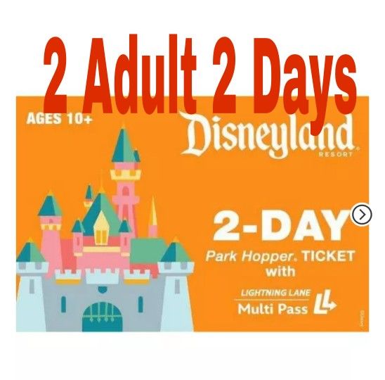 2 Adult & 2 Kids Disneyland Tickets