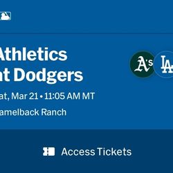 Dodgers vs As Tickets Section 18