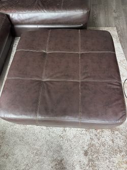 Leather ottoman