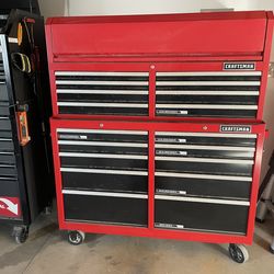 CRAFTSMAN  52-Inch 10-Drawer Steel Rolling Tool Cabinet with 52-Inch 8 Drawer Tool Chest