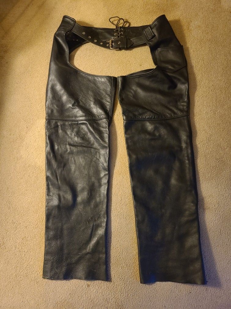 Steer Brand Size Large Leather Chaps