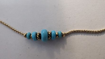 David Yurman Rio Rondelle 18k Gold/Turquoise Bracelet 