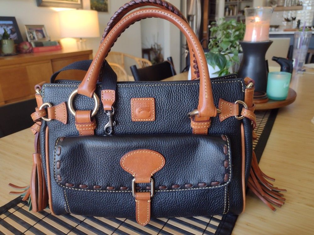 Dooney & Bourke Vintage Florentine Leather Pocket Satchel WhipStitch